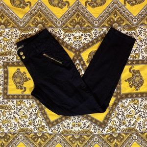Black Pants with Gold zipper detail